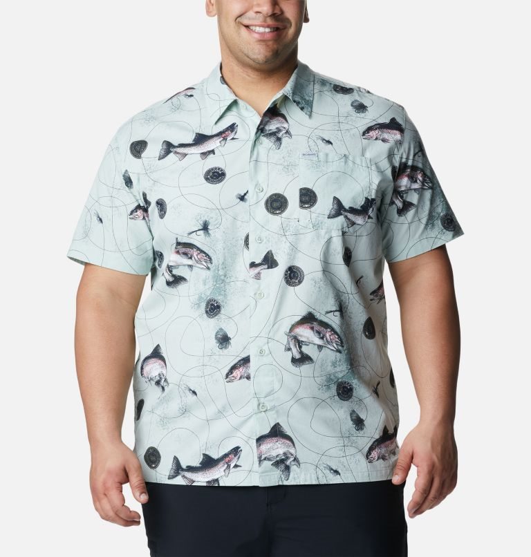 Men\'s Columbia PFG Trollers Best Short Sleeve Shirts Mint | Plus Size CA-NC546